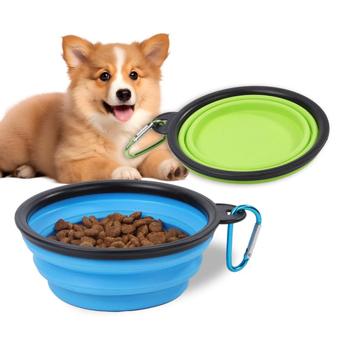 Collapsible Silicone Travel Dog Bowls (2 Pack)